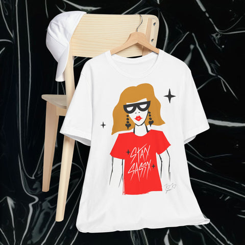 Stay Sassy - Illustrated Graphic T-Shirt. UK only Blonde.
