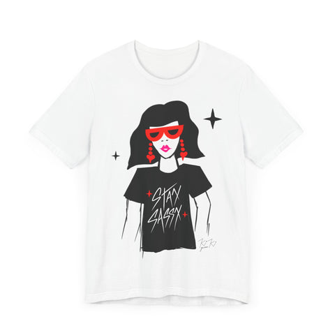 Stay Sassy - Illustrated Premium Cotton T-shirt. EU only