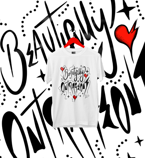 Beautifully Outrageous - Illustrated soft cotton T-Shirt