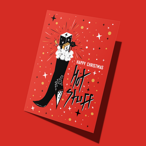 HAPPY CHRISTMAS, HOT STUFF: 6 X HOLIDAY CARD PACK