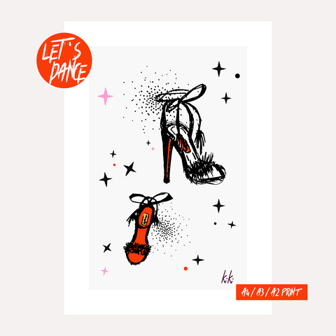 Let's Dance – A4 Art Print - Graphic Illustration by Kiki Gunn