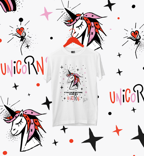 Unicorn Life Goals: Adult Organic Cotton Crewneck T-shirt