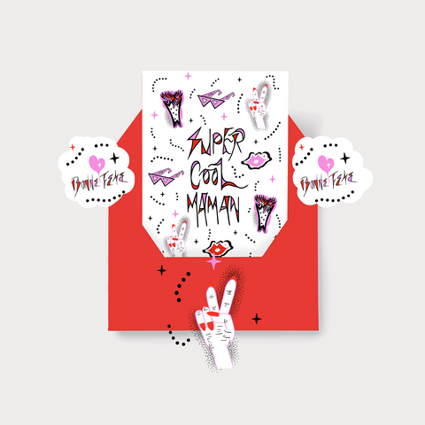 "Super Cool Maman" Mother's Day Card. French