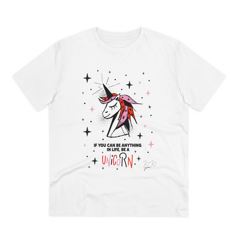 Unicorn Life Goals: Adult Organic Cotton Crewneck T-shirt