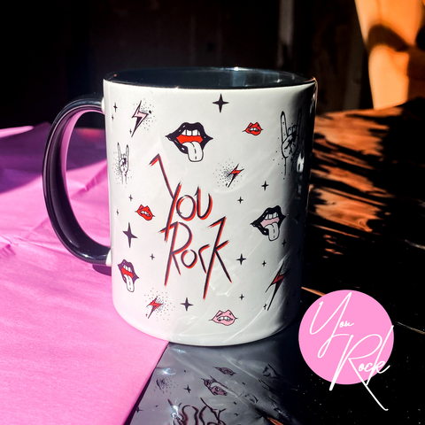 "You Rock" - Illustrated Rock N Roll mug by Kiki Gunn
