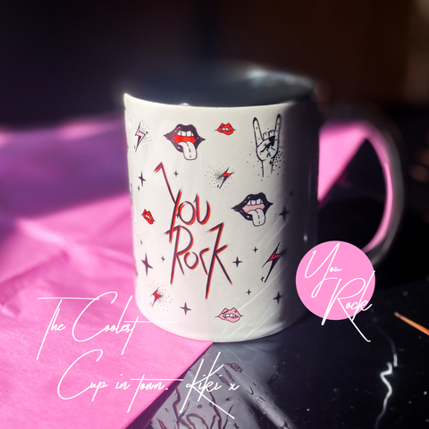"You Rock" - Illustrated Rock N Roll mug by Kiki Gunn