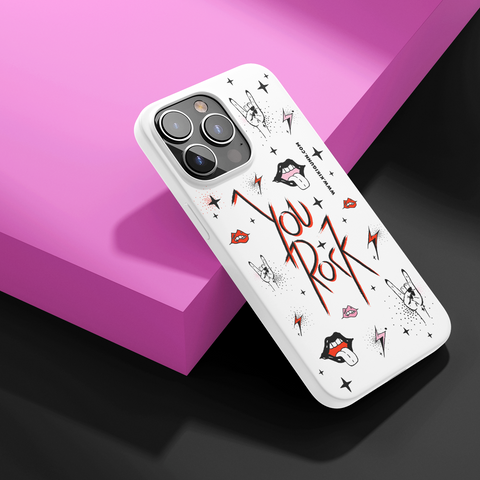 "You Rock" iPhone Case. Rock Chick design, Badass gifts, unique gifts with attitude.