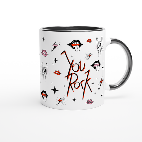 "You Rock" - Illustrated Mug by Kiki Gunn. Rock'N'Roll Mug.