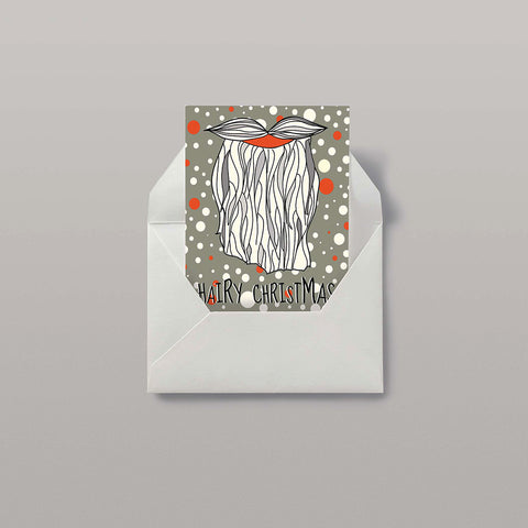 HAIRY CHRISTMAS - GREY - Christmas Card