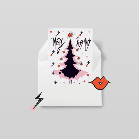 MERRY KISSMAS – KISSMAS TREE - PINK - Christmas Card