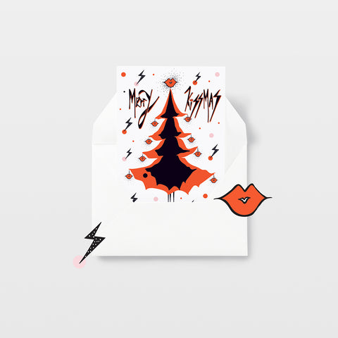 MERRY KISSMAS – KISSMAS TREE - RED - Christmas Card