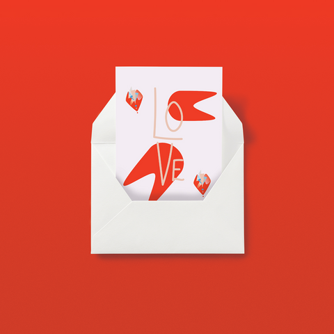 LOVE HEARTS – Abstract RED