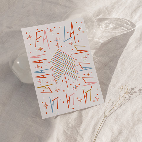 FALALALALA – CREAM - Illustrated Christmas Card