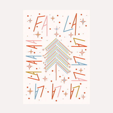 FALALALALA – CREAM - Illustrated Christmas Card