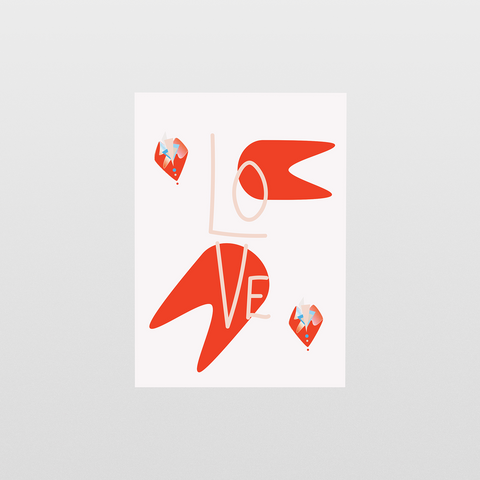 LOVE HEARTS – Abstract RED