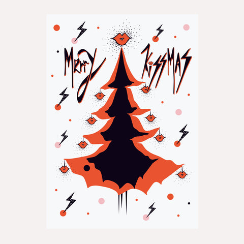 MERRY KISSMAS – KISSMAS TREE - RED - Christmas Card