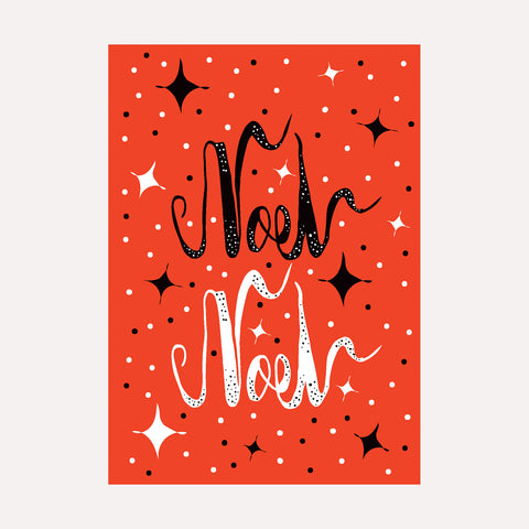 NOEL NOEL STARS – RED - Christmas Card