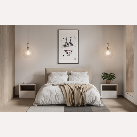 Statement wall art. Bedroom wall art. Large format print. Price available on request.
