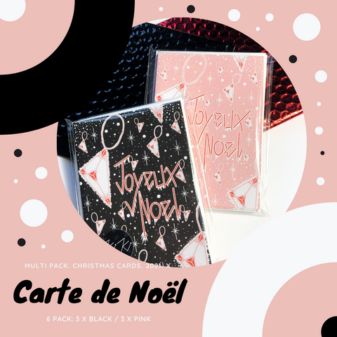 "Joyeux Noel" - Diamonds - Christmas Card Pack - x6