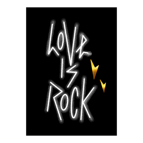 LOVE IS ROCK - Graphic Wall Art - A3