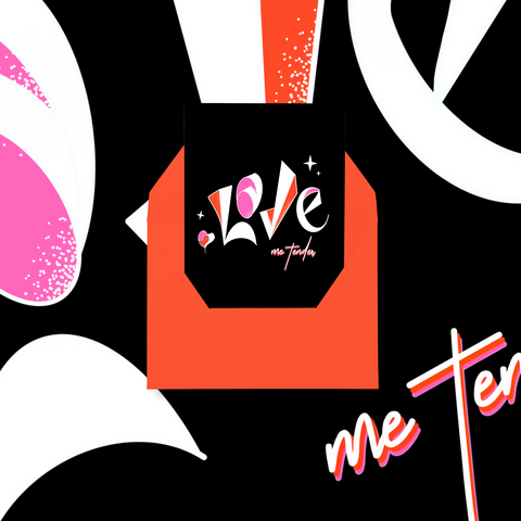 LOVE, me tender. A6 Love Card, Valentine's, Anniversary Card. Black