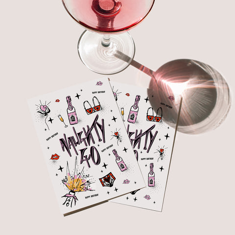 "Naughty 40" - Birthday Card