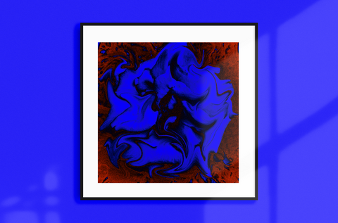 "Velveteen Dream" - Luxury Art Print. Statement wall decor. Bleu.