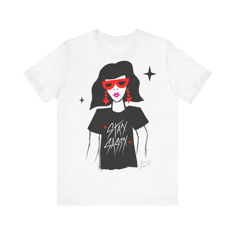Stay Sassy - Illustrated Premium Cotton T-shirt. UK only