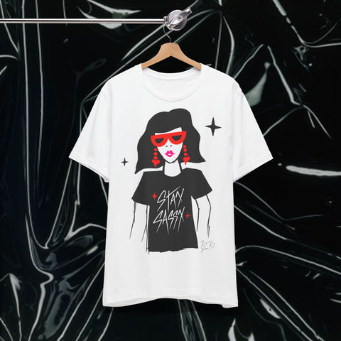 Stay Sassy - Illustrated Premium Cotton T-shirt. EU only