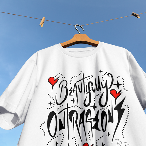 Beautifully Outrageous - Illustrated Organic T-shirt