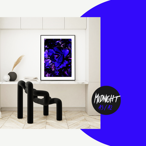 MIDNIGHT - A3 & A2 Graphic Floral Wall Art / Floral Wall Decor