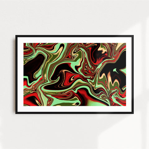 FLEETWOOD: Graphic Marbling A3 Art Print.