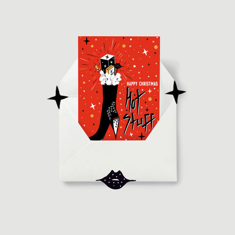 HAPPY CHRISTMAS, HOT STUFF: 6 X HOLIDAY CARD PACK