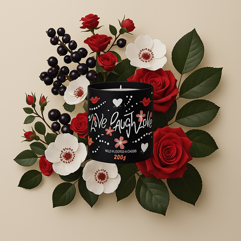 LIVE, LAUGH, LOVE: Luxe Soy Wax Candle.