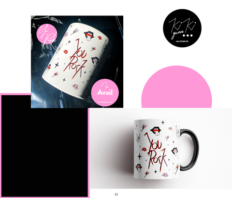 "You Rock" - Illustrated Rock N Roll mug by Kiki Gunn