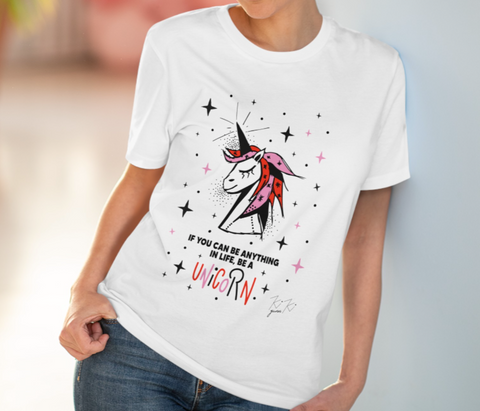 Unicorn Life Goals: Adult Organic Cotton Crewneck T-shirt
