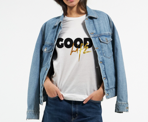 The "GOOD LIFE" - Graphic Premium T-shirt - White - Standard fit