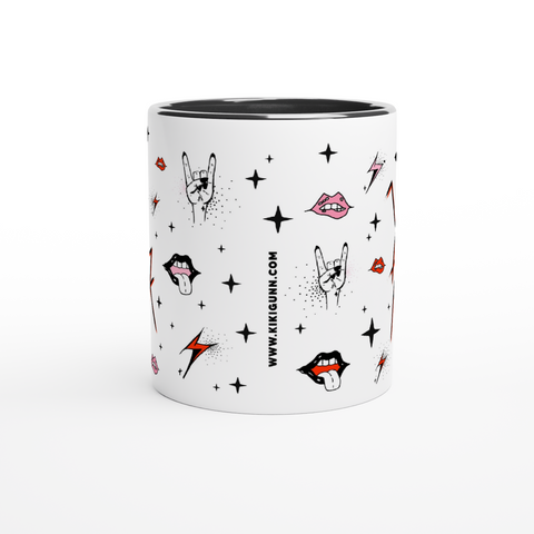 "You Rock" - Illustrated Mug by Kiki Gunn. Rock'N'Roll Mug.