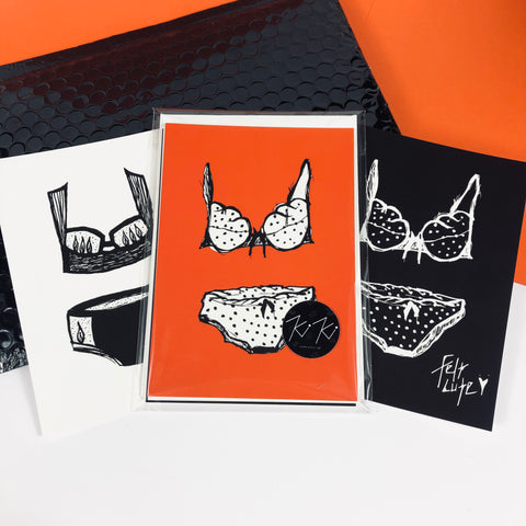 NAUGHTY BUT NICE - Illustrated Postcard set