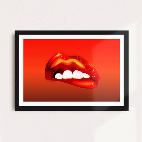 GALACTIC KISS - RED - A4 ART PRINT