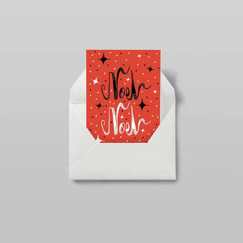 NOEL NOEL STARS – RED - Christmas Card
