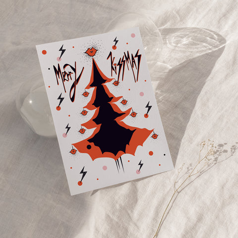 MERRY KISSMAS – KISSMAS TREE - RED - Christmas Card