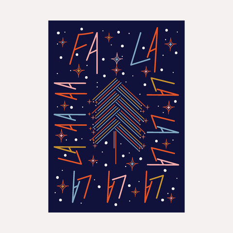 FALALALALA – DARK BLUE - Christmas Card