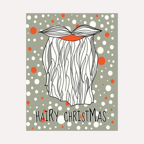 HAIRY CHRISTMAS - GREY - Christmas Card