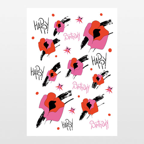 HAPPY BIRTHDAY - Floral Abstract