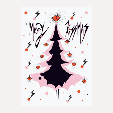 MERRY KISSMAS – KISSMAS TREE - PINK - Christmas Card