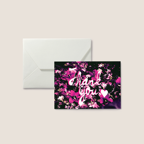 THANK YOU – Dipped Floral - Thank You Card