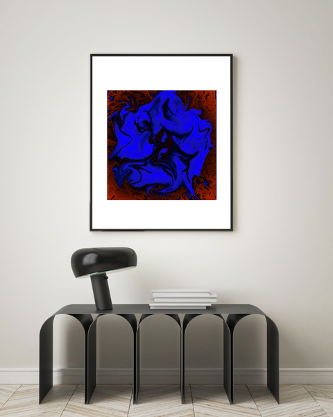 "Velveteen Dream" - Luxury Art Print. Statement wall decor. Bleu.