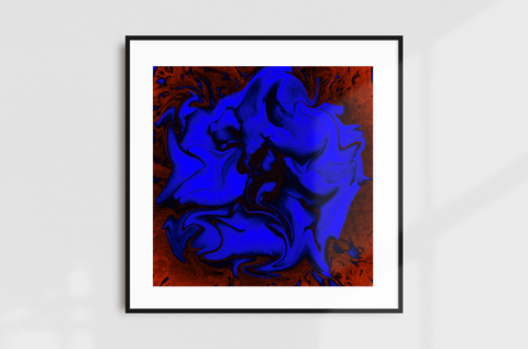 "Velveteen Dream" - Luxury Art Print. Statement wall decor. Bleu.